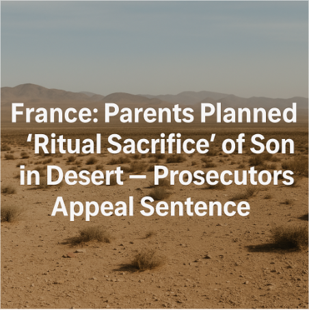 France: Parents Planned "Ritual Sacrifice" of Son in Desert — Prosecutors Appeal Sentence